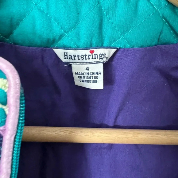 Heartstrings Girls' Quilted Jacket Size 4 Blue with Floral Accents Broken Zipper - Picture 13 of 15